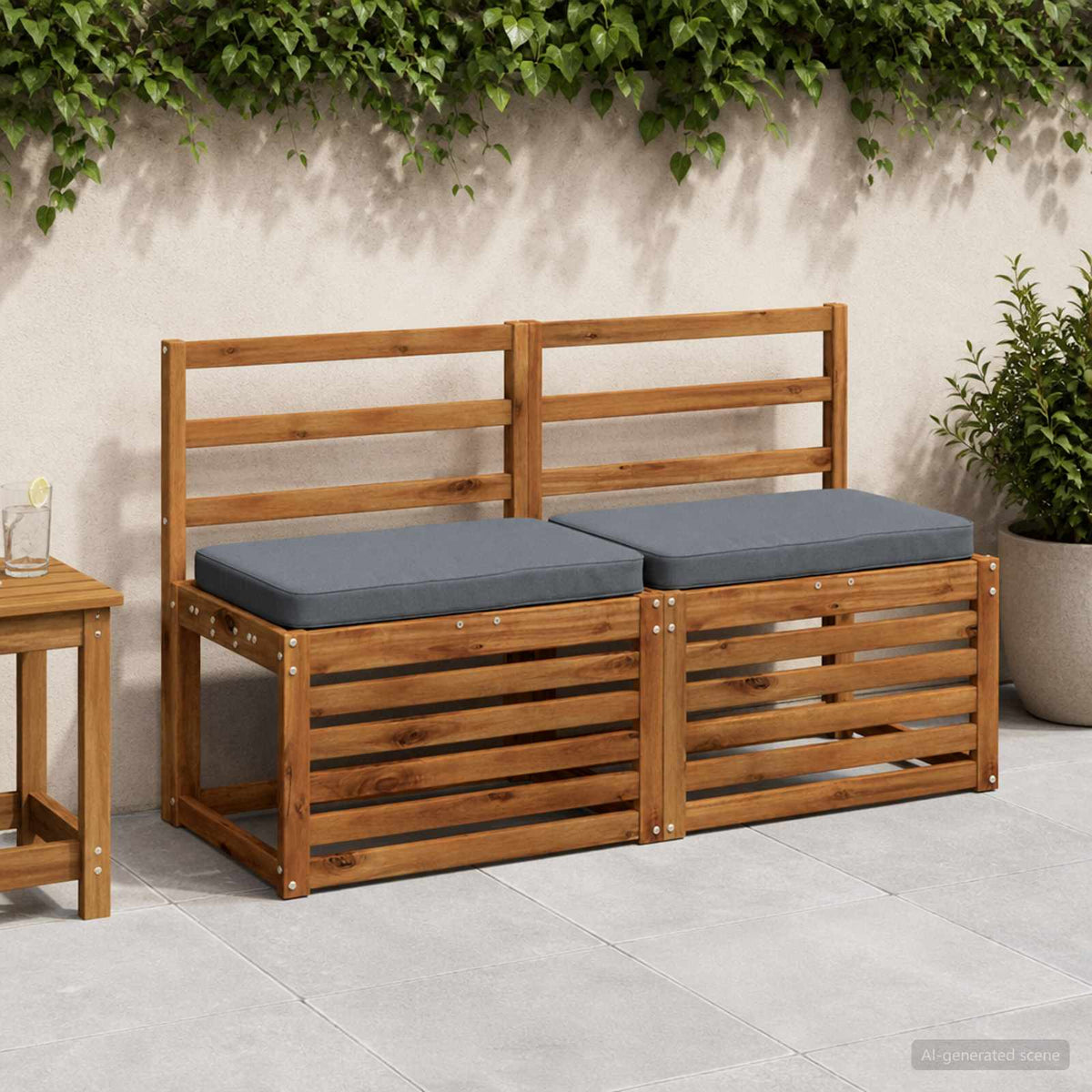 2-Piece Bench Cushions VUGHT 2 pcs 100% Polyester Blue