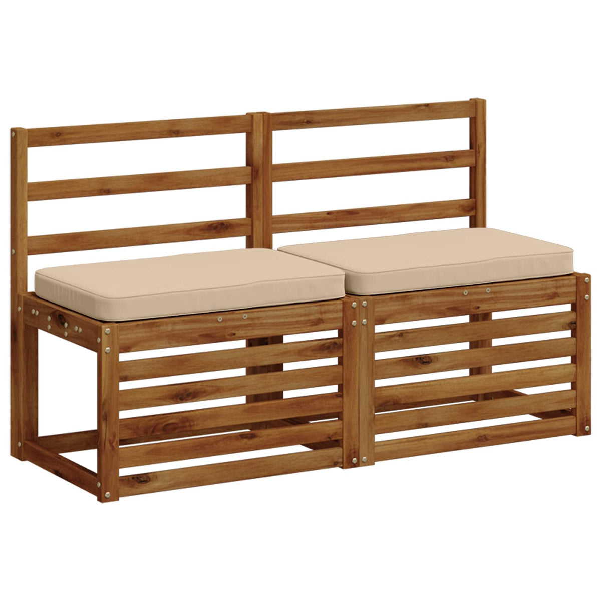 2-Piece Bench Cushions VUGHT 2 pcs 100% Polyester Cream