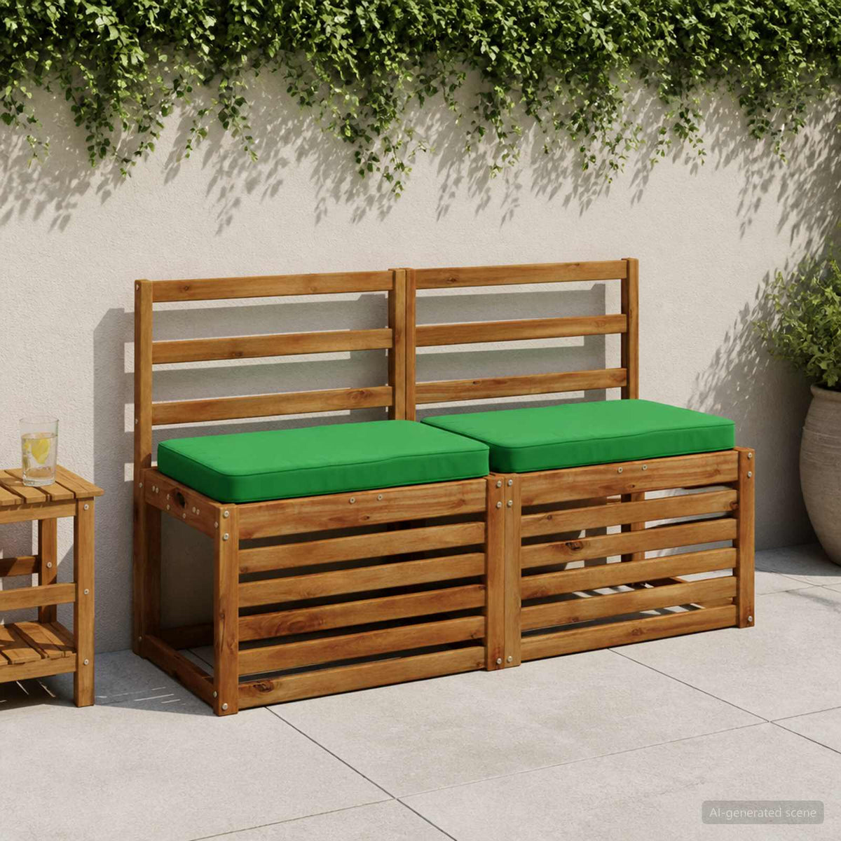 1-Piece Bench Cushion VUGHT 100% Polyester Green 60 x 40 x 5 cm