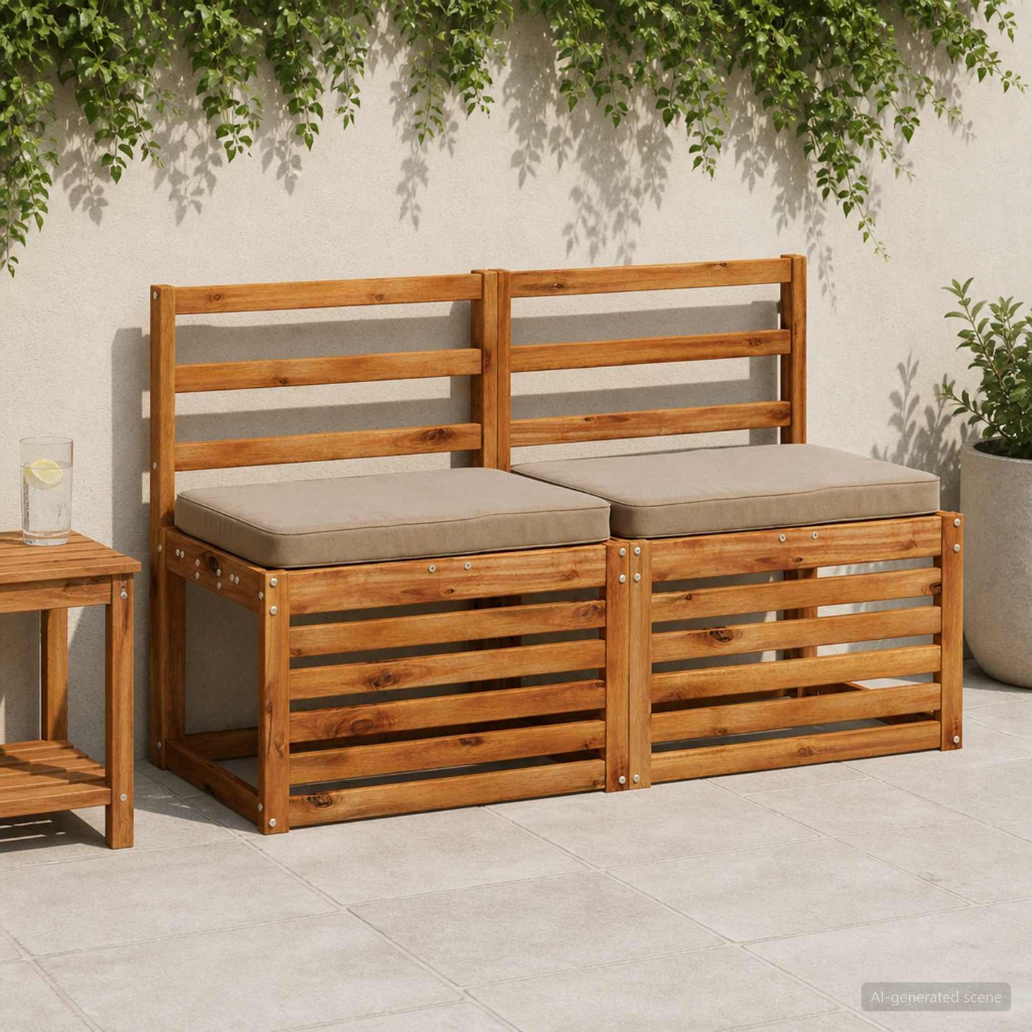 1-Piece Bench Cushion VUGHT 100% Polyester Taupe 60 x 40 x 5 cm