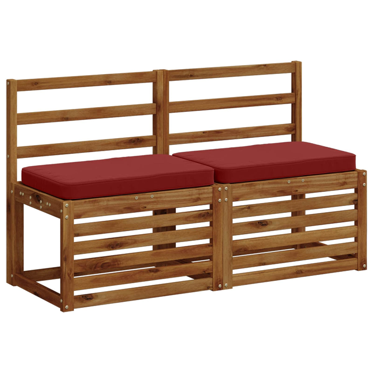 2-Piece Bench Cushions VUGHT 2 pcs 100% Polyester Wine Red
