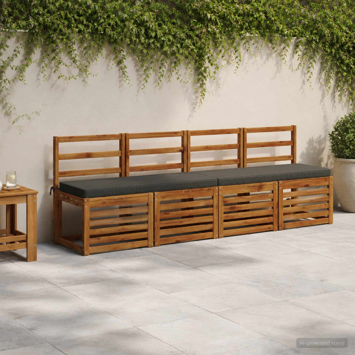 2-Piece Bench Cushions VUGHT 2 pcs 100% Polyester Anthracite