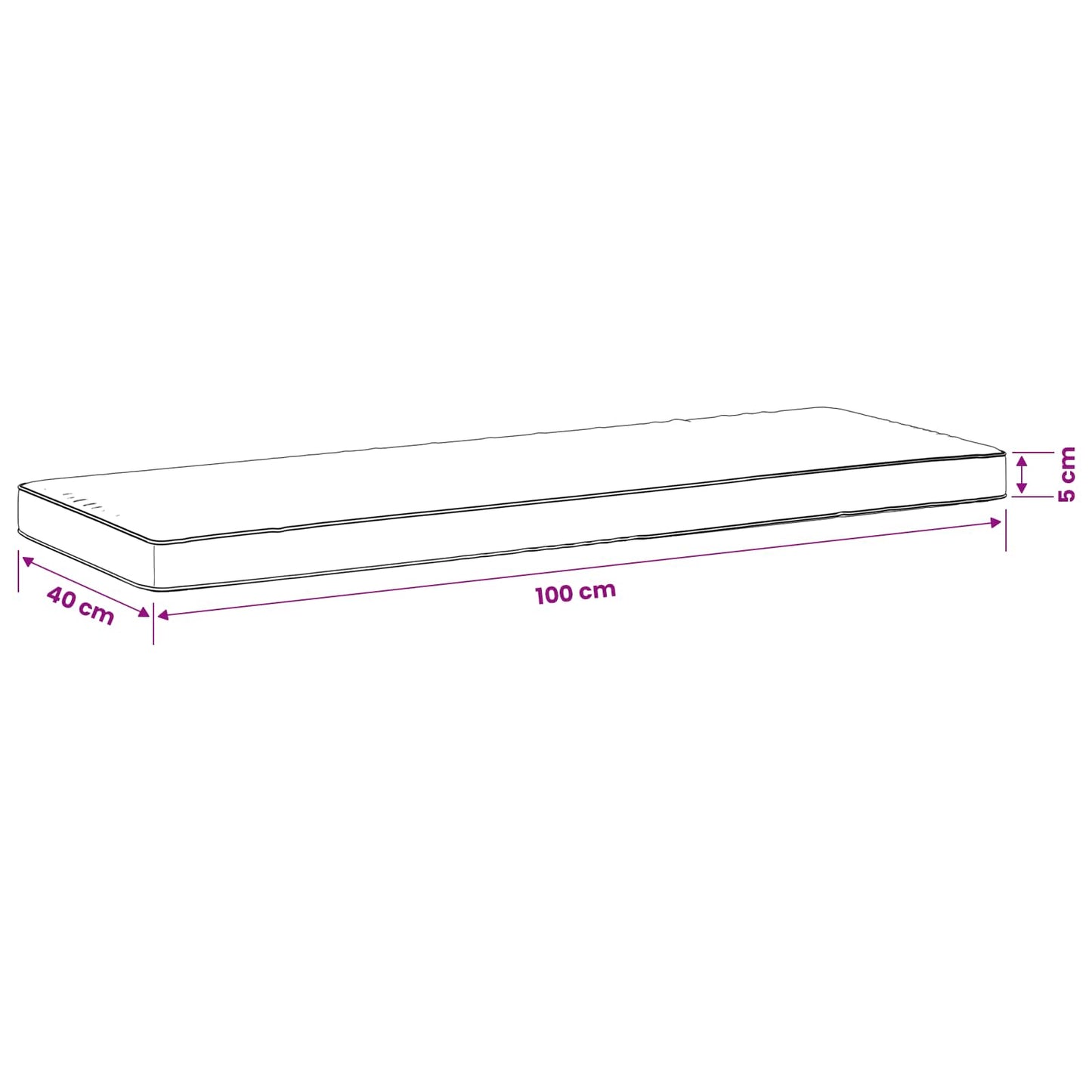 1-Piece Bench Cushion VUGHT 100% Polyester Grey 100 x 40 x 5 cm