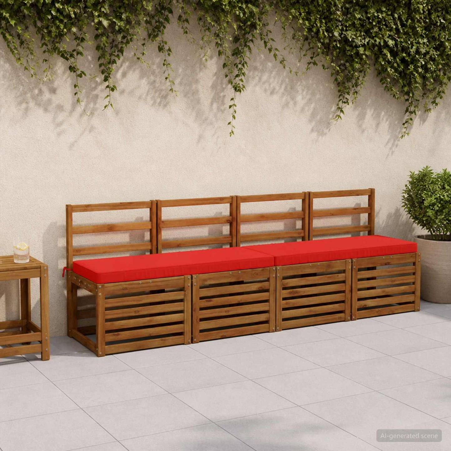 2-Piece Bench Cushions VUGHT 2 pcs 100% Polyester Red