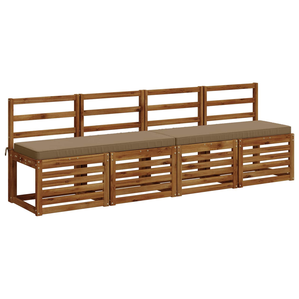 2-Piece Bench Cushions VUGHT 2 pcs 100% Polyester Taupe