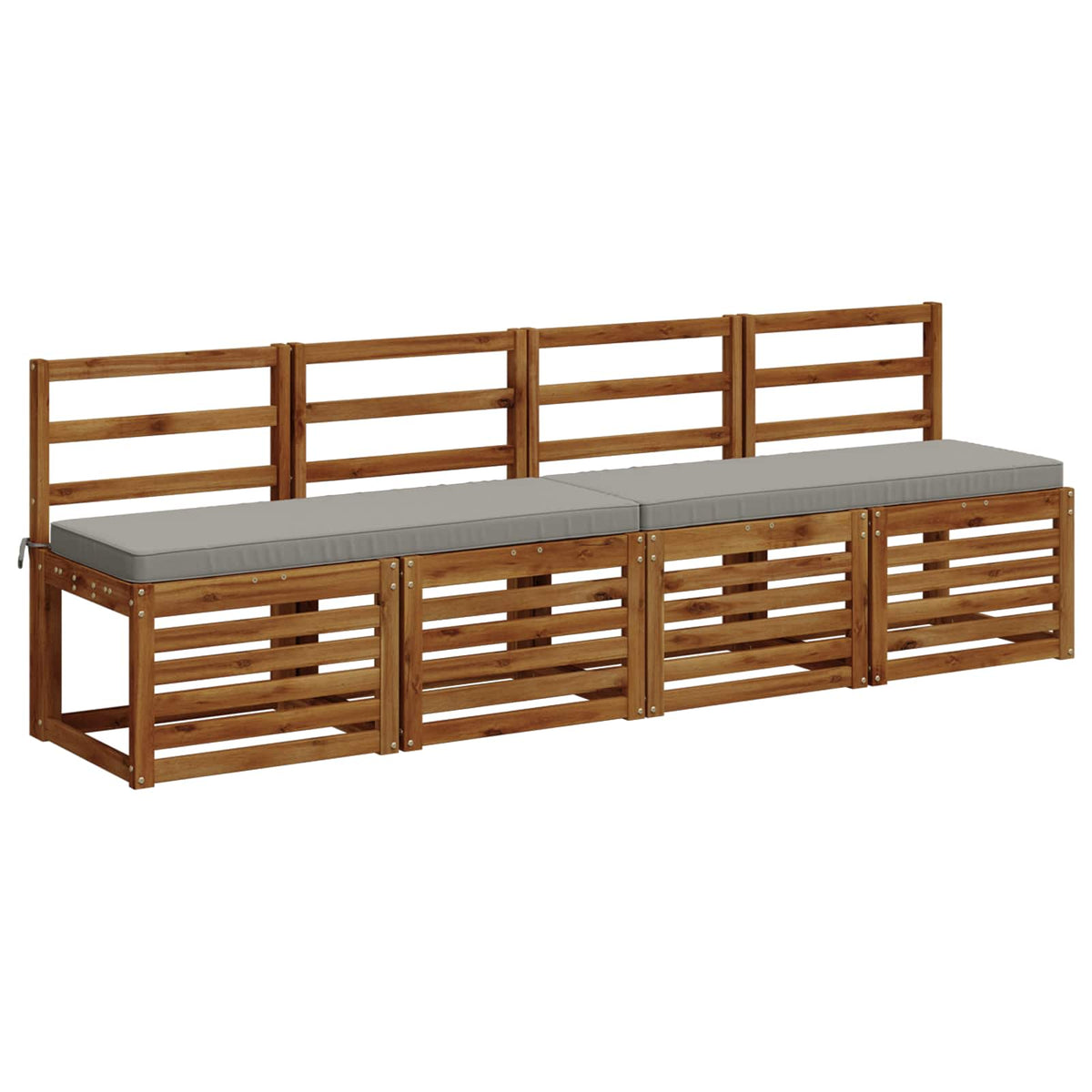 1-Piece Bench Cushion VUGHT 100% Polyester Grey 110 x 40 x 5 cm