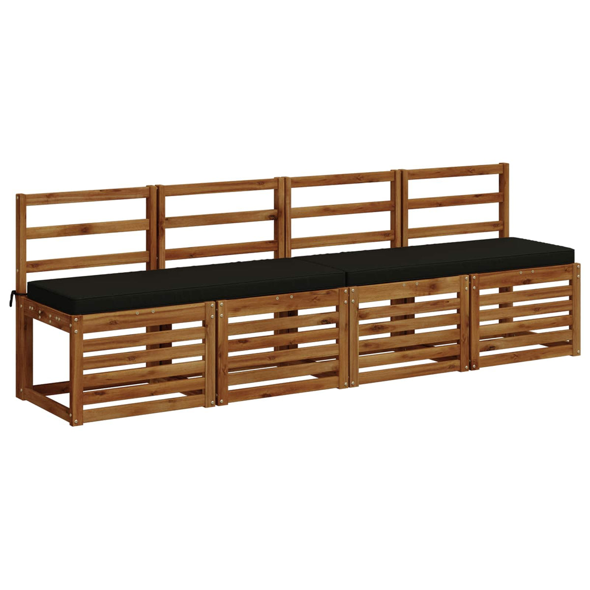 2-Piece Bench Cushions VUGHT 2 pcs 100% Polyester Black