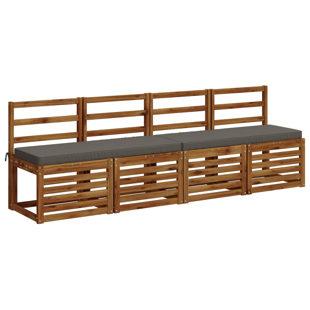 1-Piece Bench Cushion VUGHT 100% Polyester Grey 120 x 40 x 5 cm