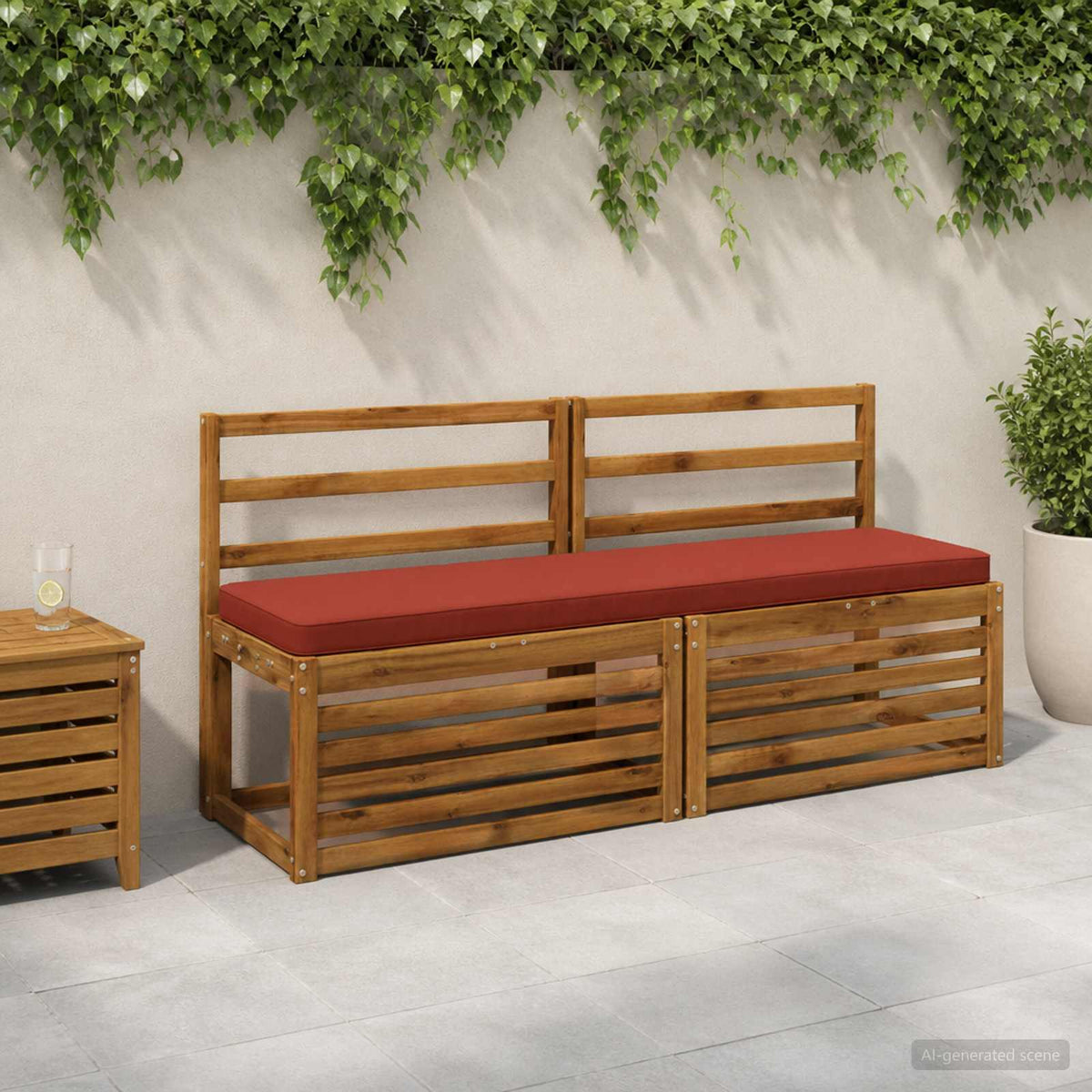 1-Piece Bench Cushion VUGHT 100% Polyester Red 140 x 40 x 5 cm
