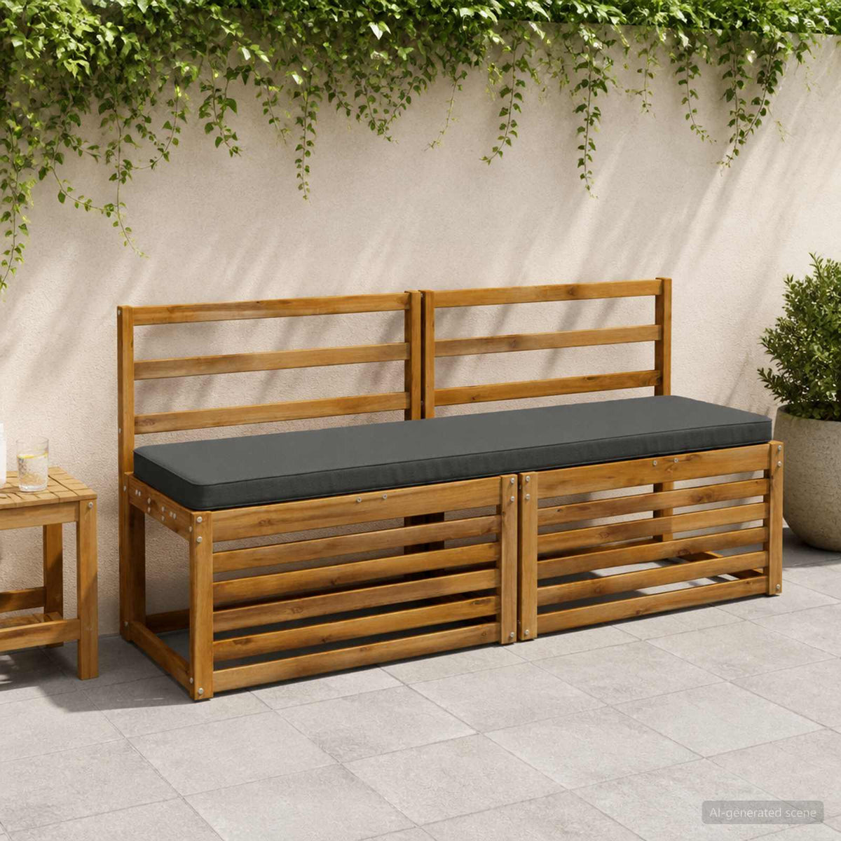 2-Piece Bench Cushions VUGHT 2 pcs 100% Polyester Anthracite