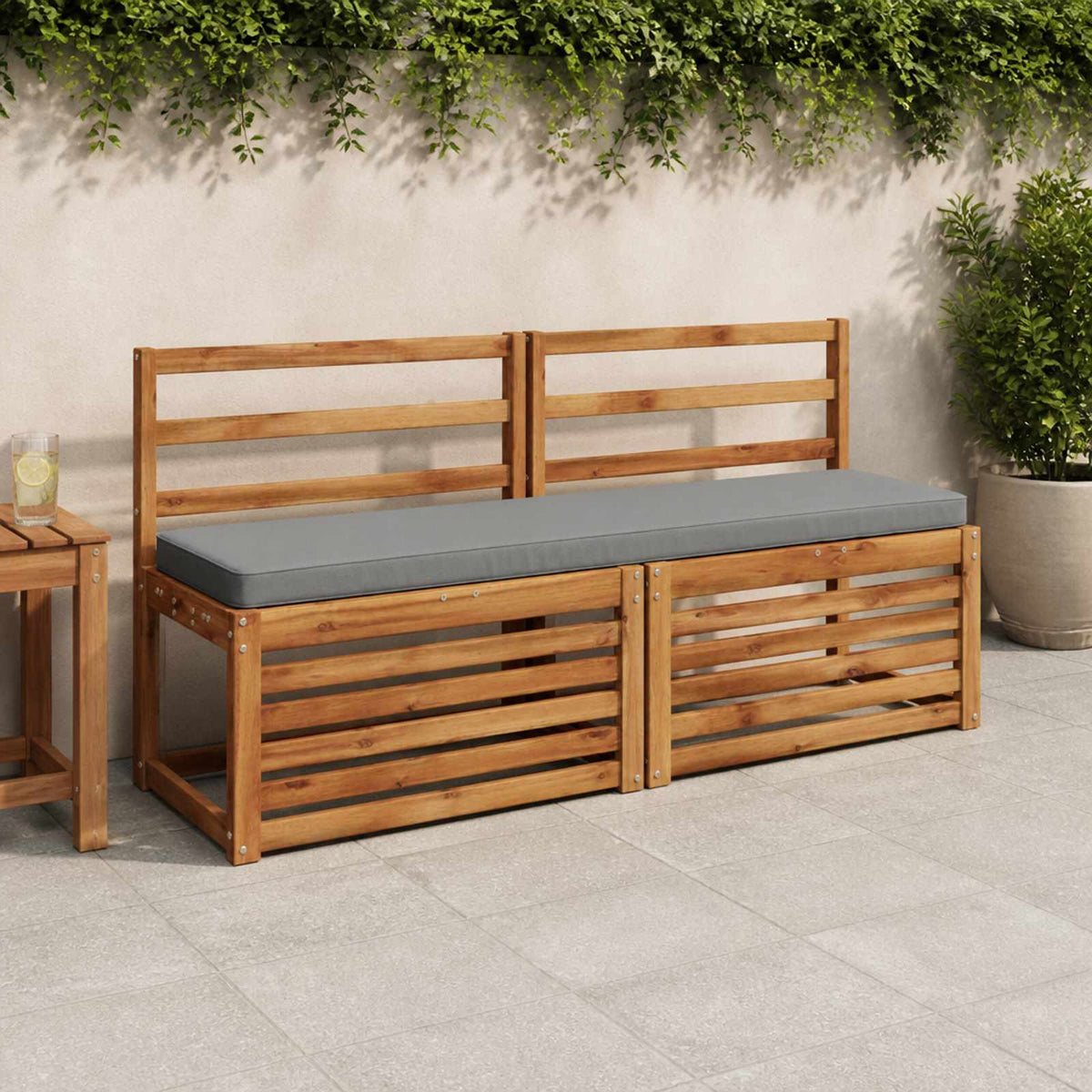 2-Piece Bench Cushions VUGHT 2 pcs 100% Polyester Grey