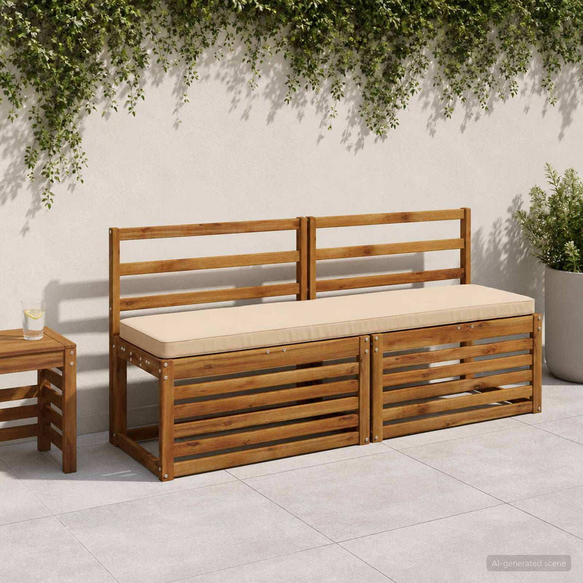 1-Piece Bench Cushion VUGHT 100% Polyester Cream