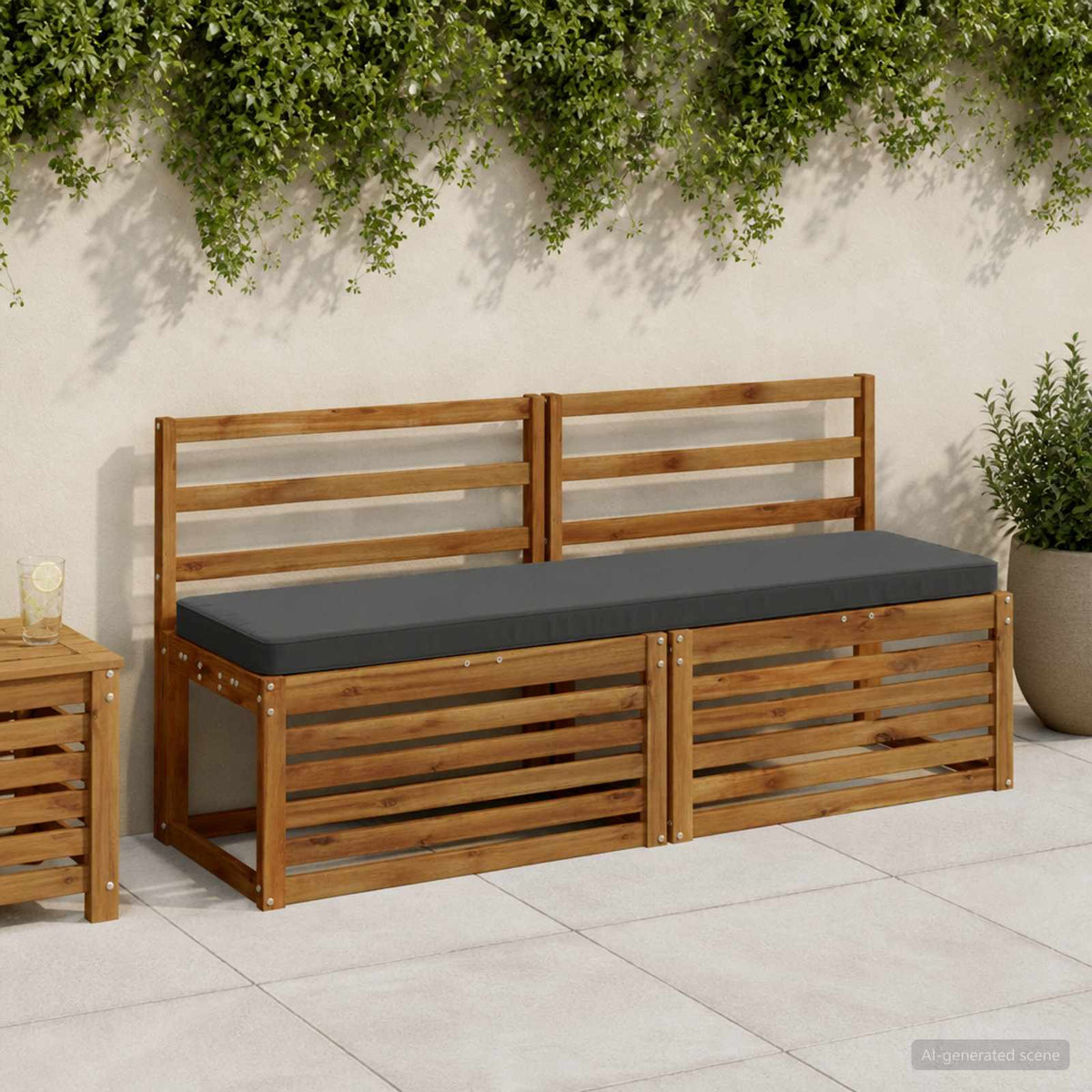 2-Piece Bench Cushions VUGHT 2 pcs 100% Polyester Anthracite