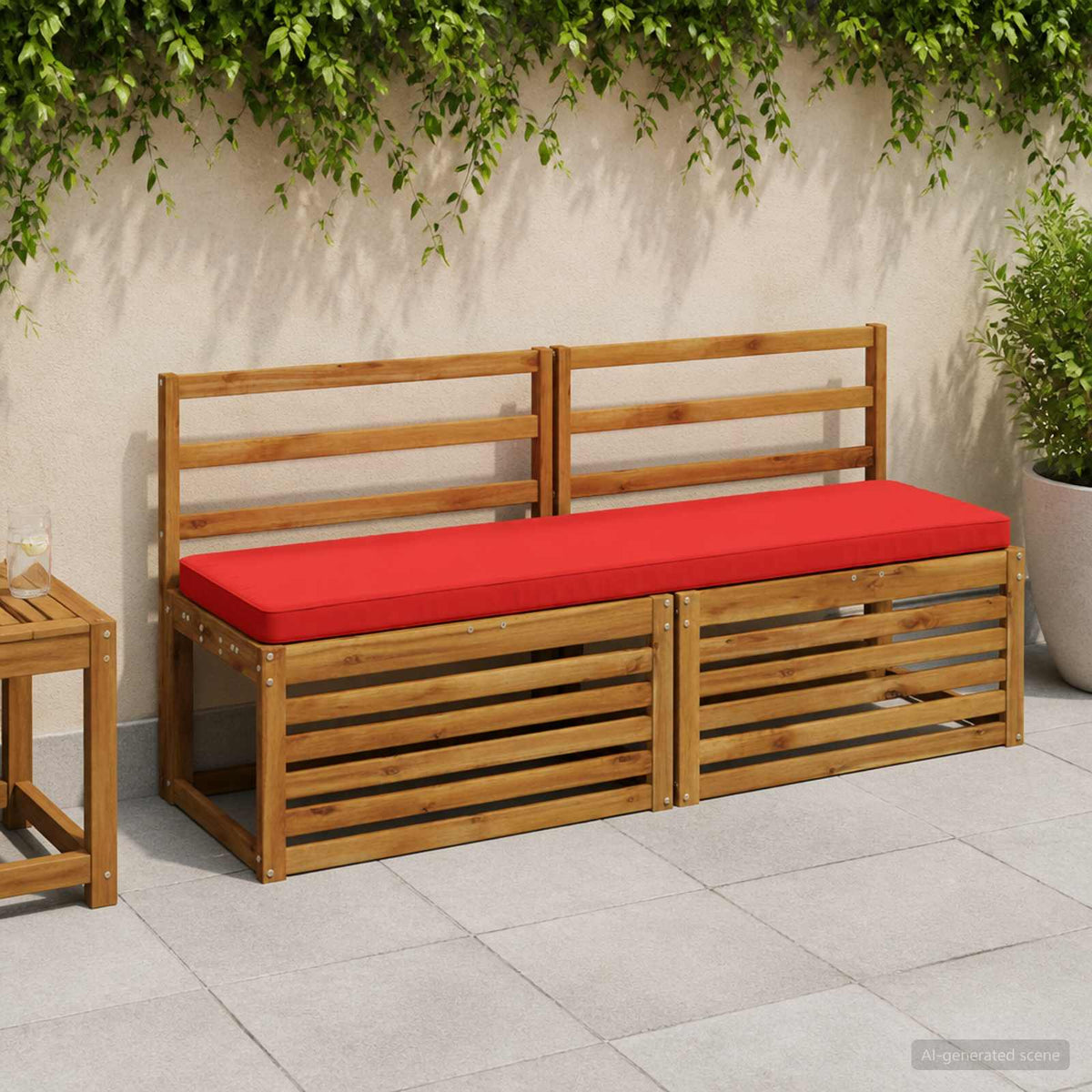 1-Piece Bench Cushion VUGHT 100% Polyester Red 140 x 40 x 5 cm