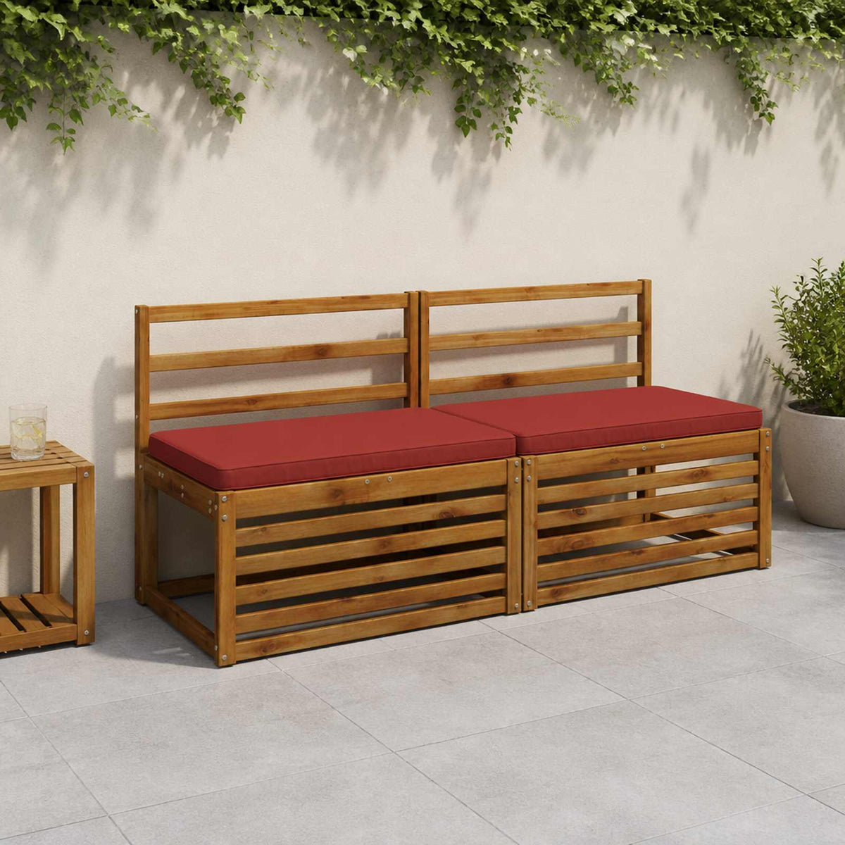 1-Piece Bench Cushion VUGHT 100% Polyester Red 60 x 50 x 5 cm