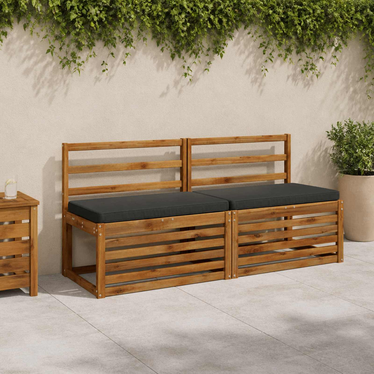 1-Piece Bench Cushion VUGHT 100% Polyester Anthracite