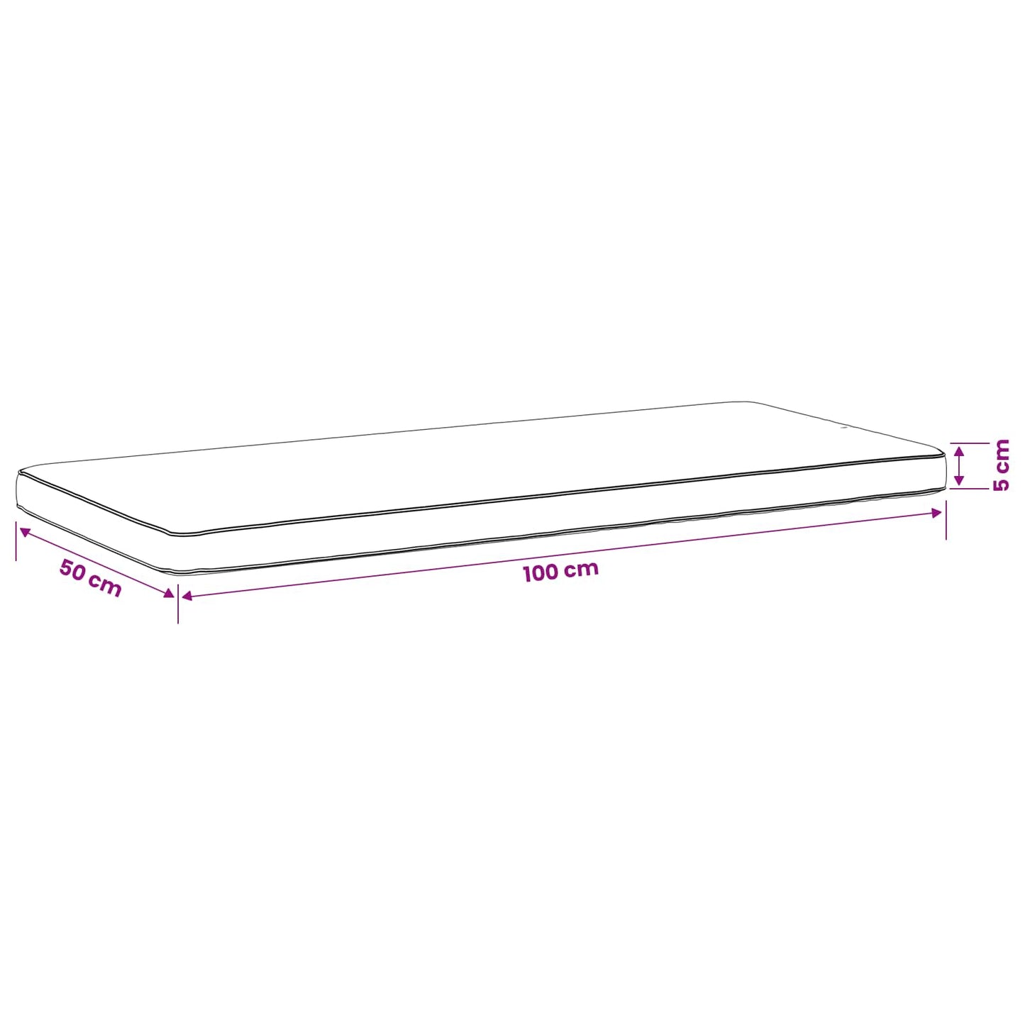 1-Piece Bench Cushion VUGHT 100% Polyester Anthracite