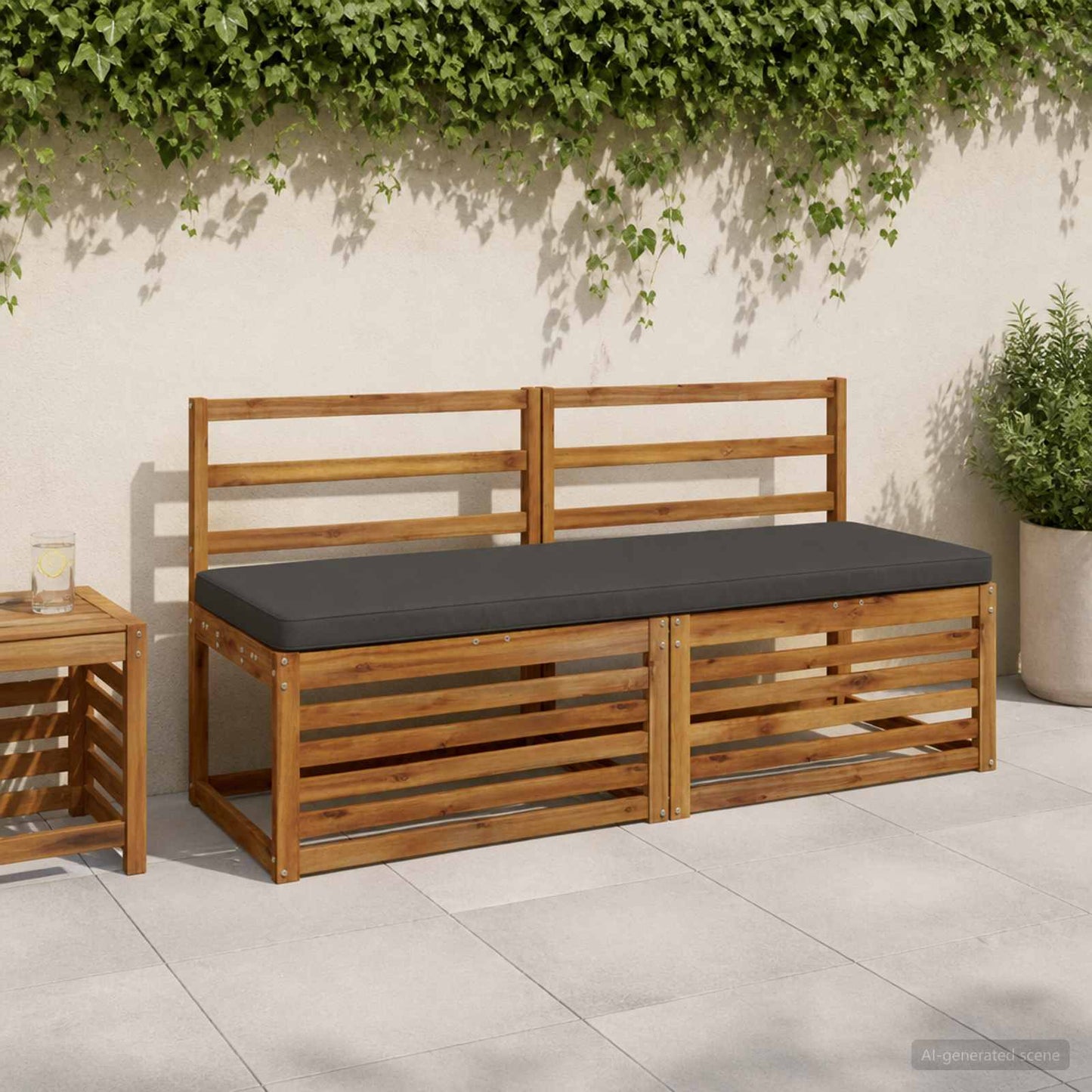 2-Piece Bench Cushions VUGHT 2 pcs 100% Polyester Anthracite