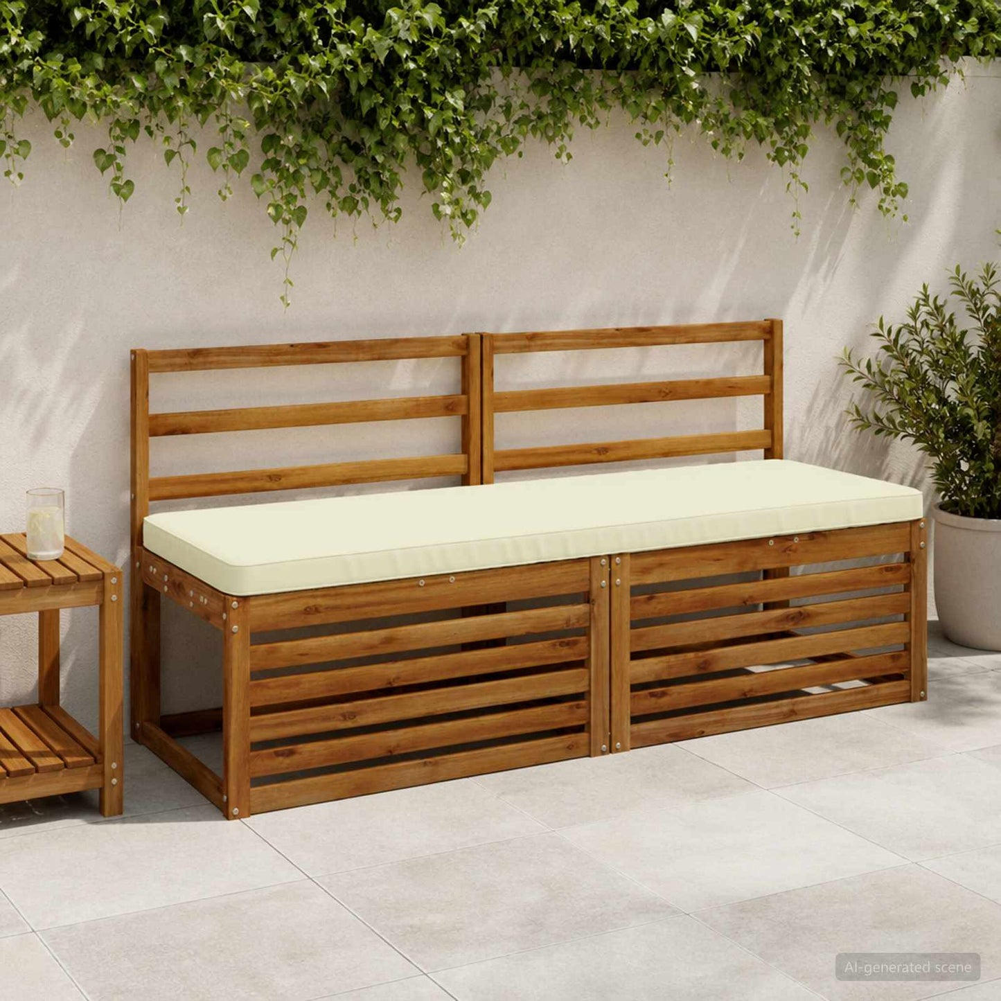 1-Piece Bench Cushion VUGHT 100% Polyester Cream