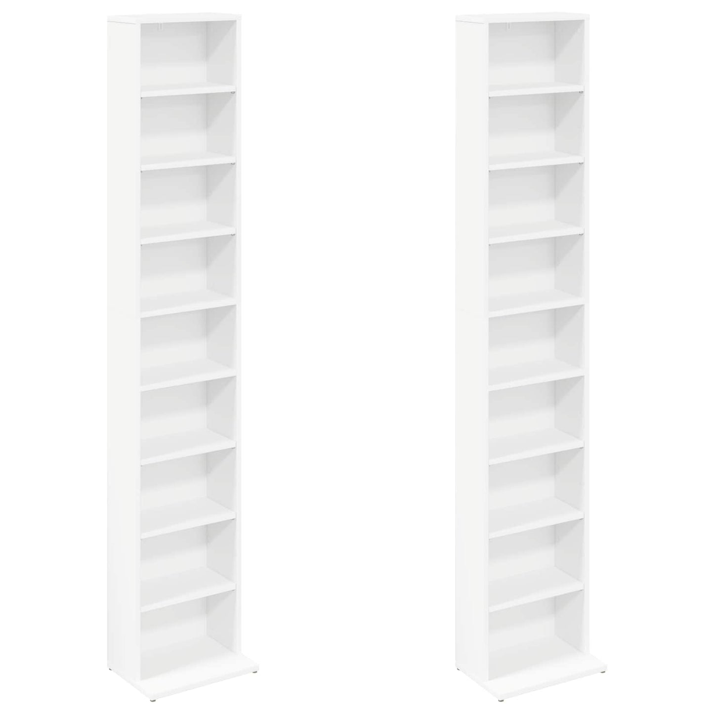 CD Cabinet 2 pcs White 33 x 23.5 x 175 cm Engineered Wood