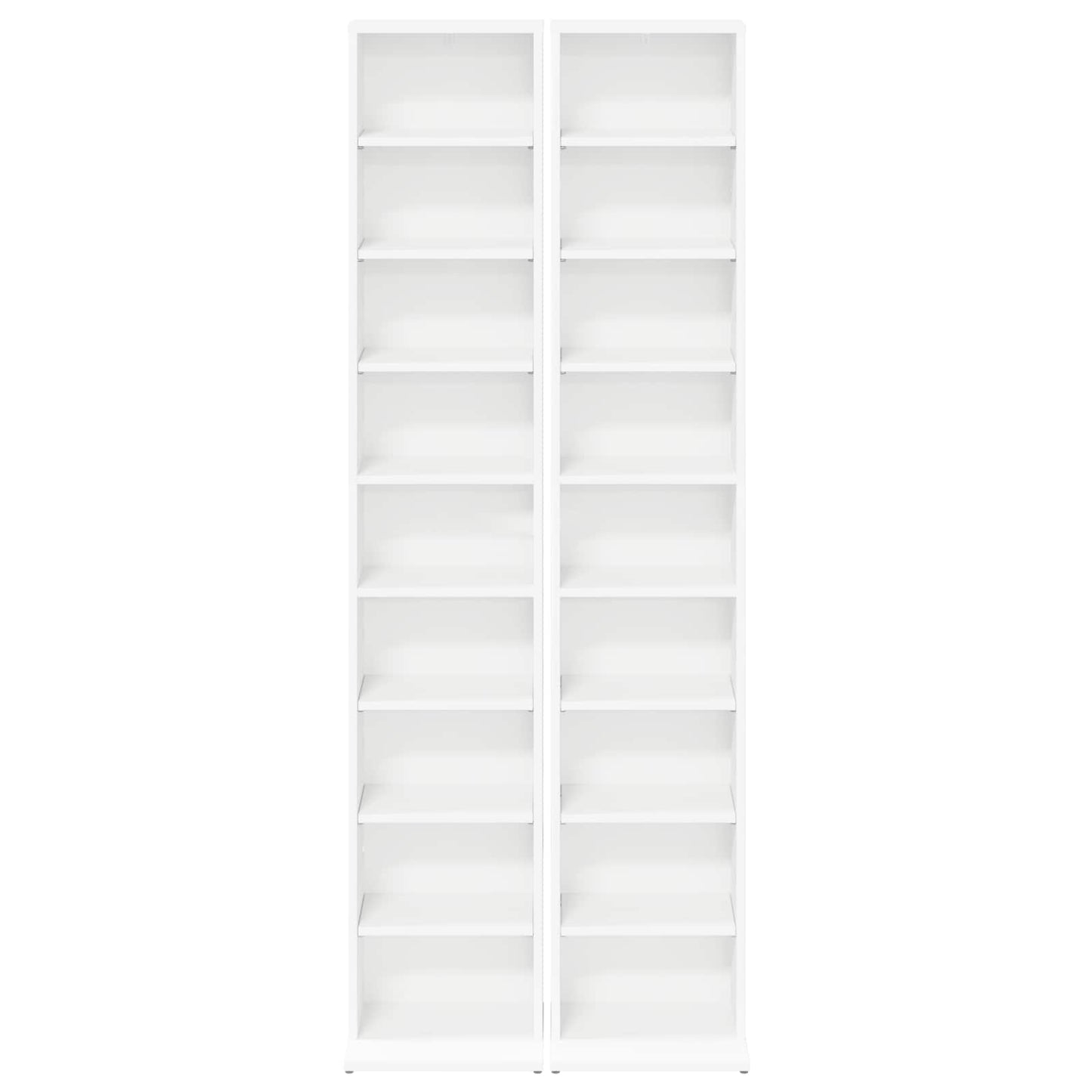 CD Cabinet 2 pcs White 33 x 23.5 x 175 cm Engineered Wood