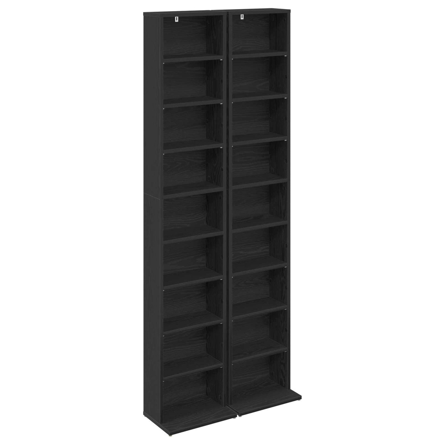 CD Cabinet 2 pcs Black Oak 33 x 23.5 x 175 cm Engineered Wood