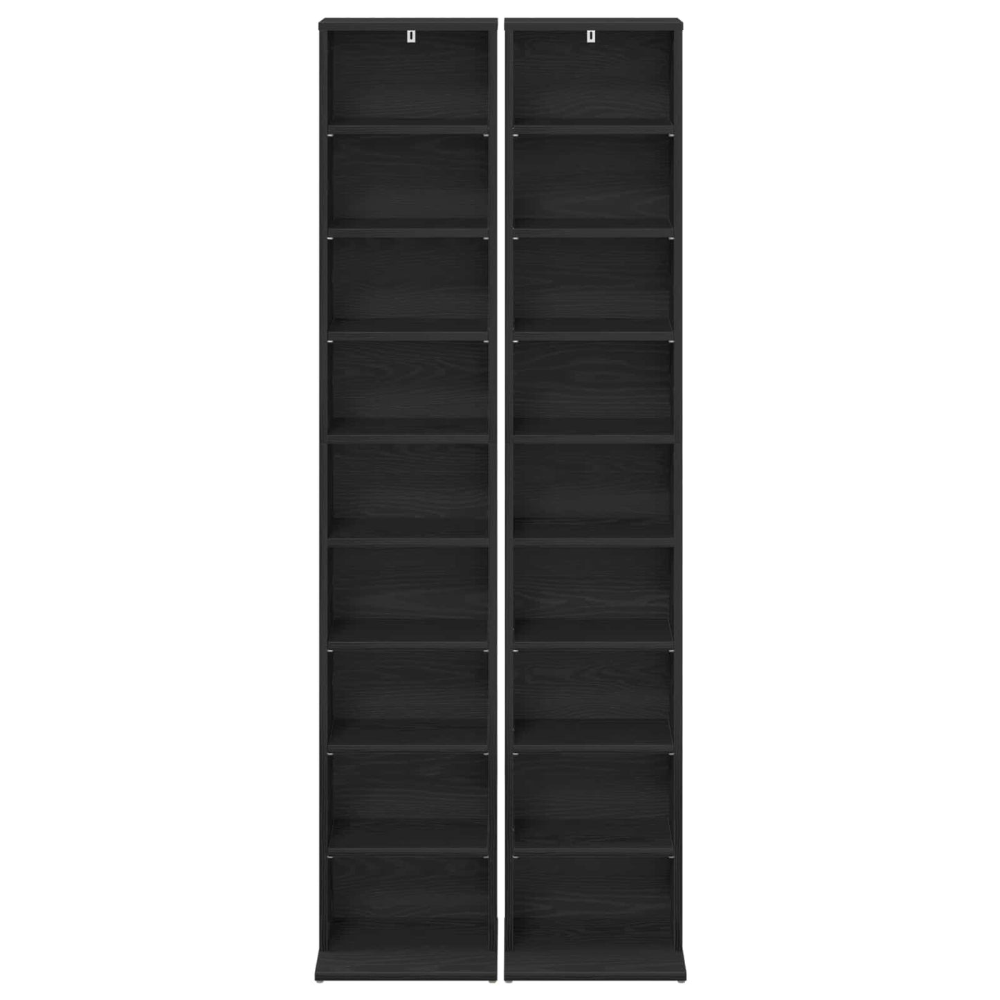 CD Cabinet 2 pcs Black Oak 33 x 23.5 x 175 cm Engineered Wood