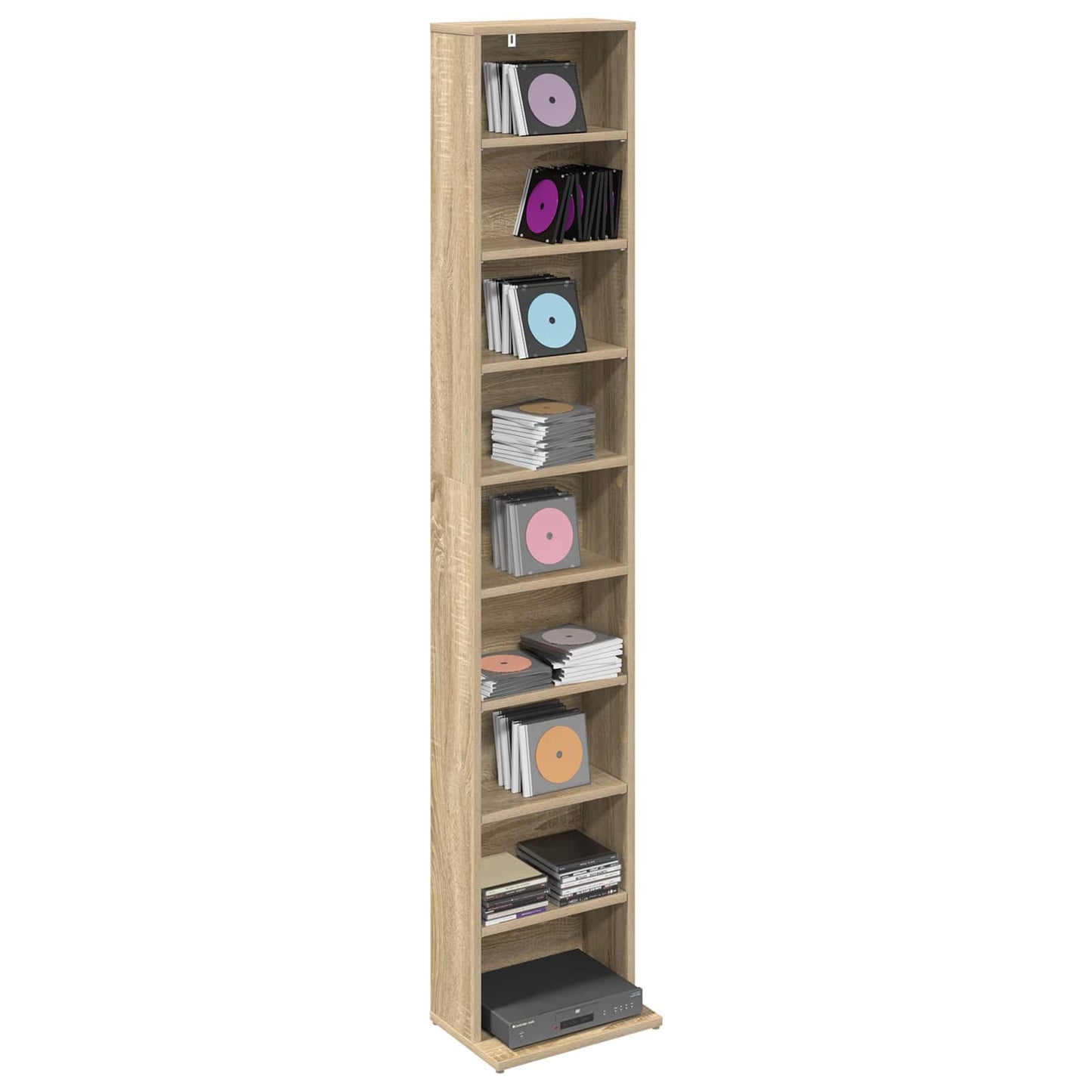 CD Cabinet Sonoma Oak 33 x 23.5 x 175 cm Engineered Wood