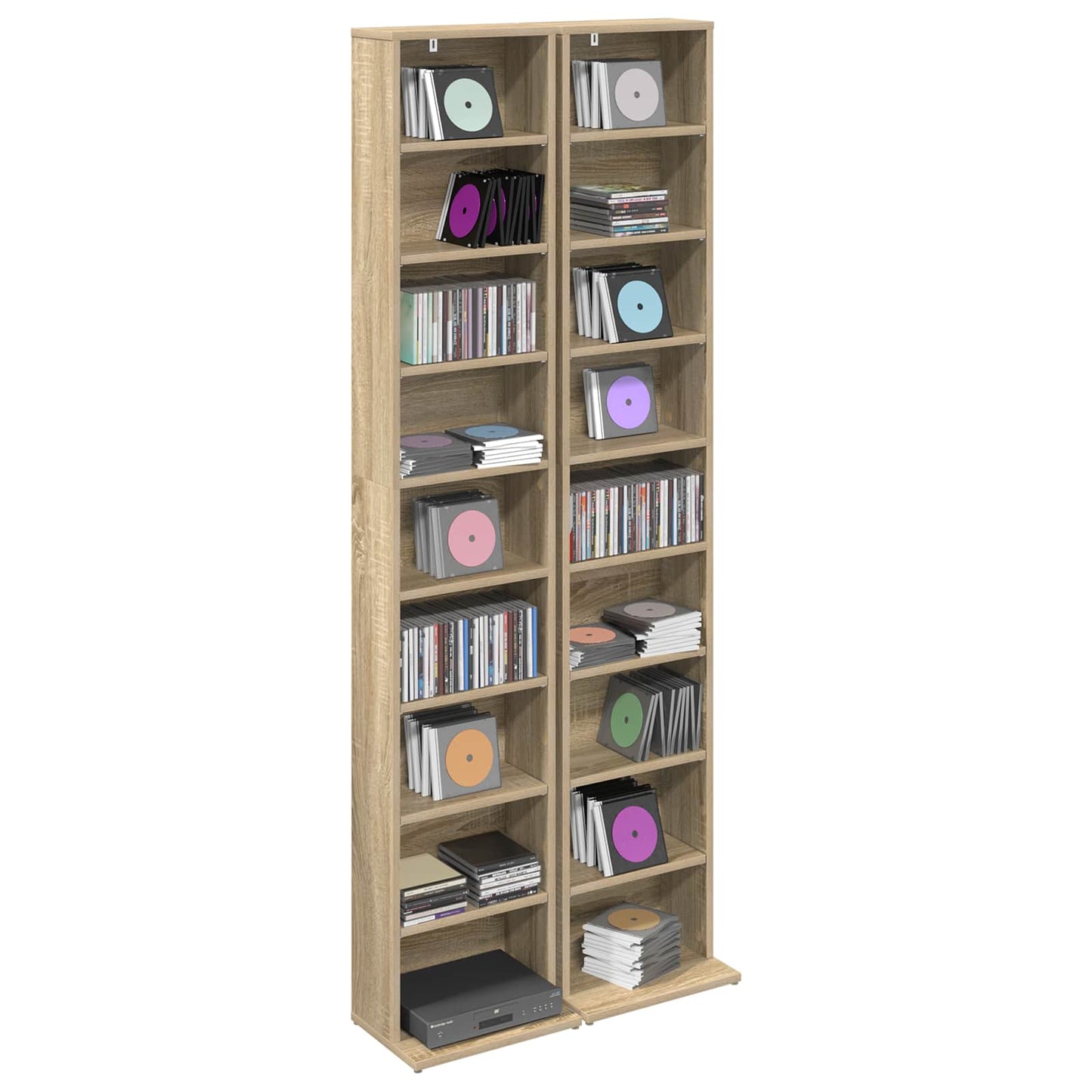 CD Cabinet 2 pcs Sonoma Oak 33 x 23.5 x 175 cm Engineered Wood