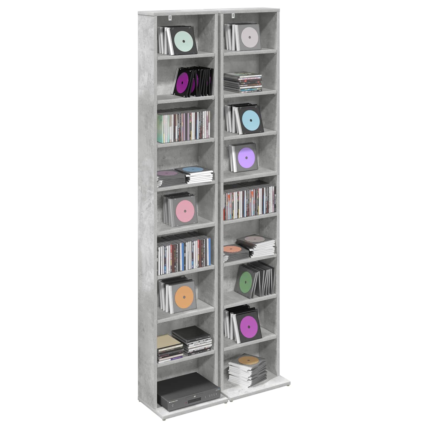 CD Cabinet 2 pcs Concrete Grey 33 x 23.5 x 175 cm