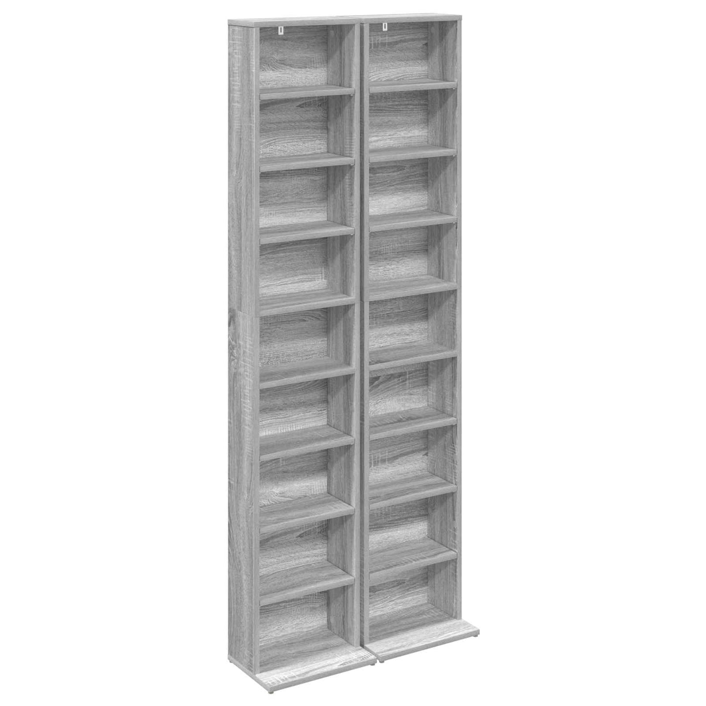 CD Cabinet 2 pcs Grey Sonoma 33 x 23.5 x 175 cm Engineered Wood