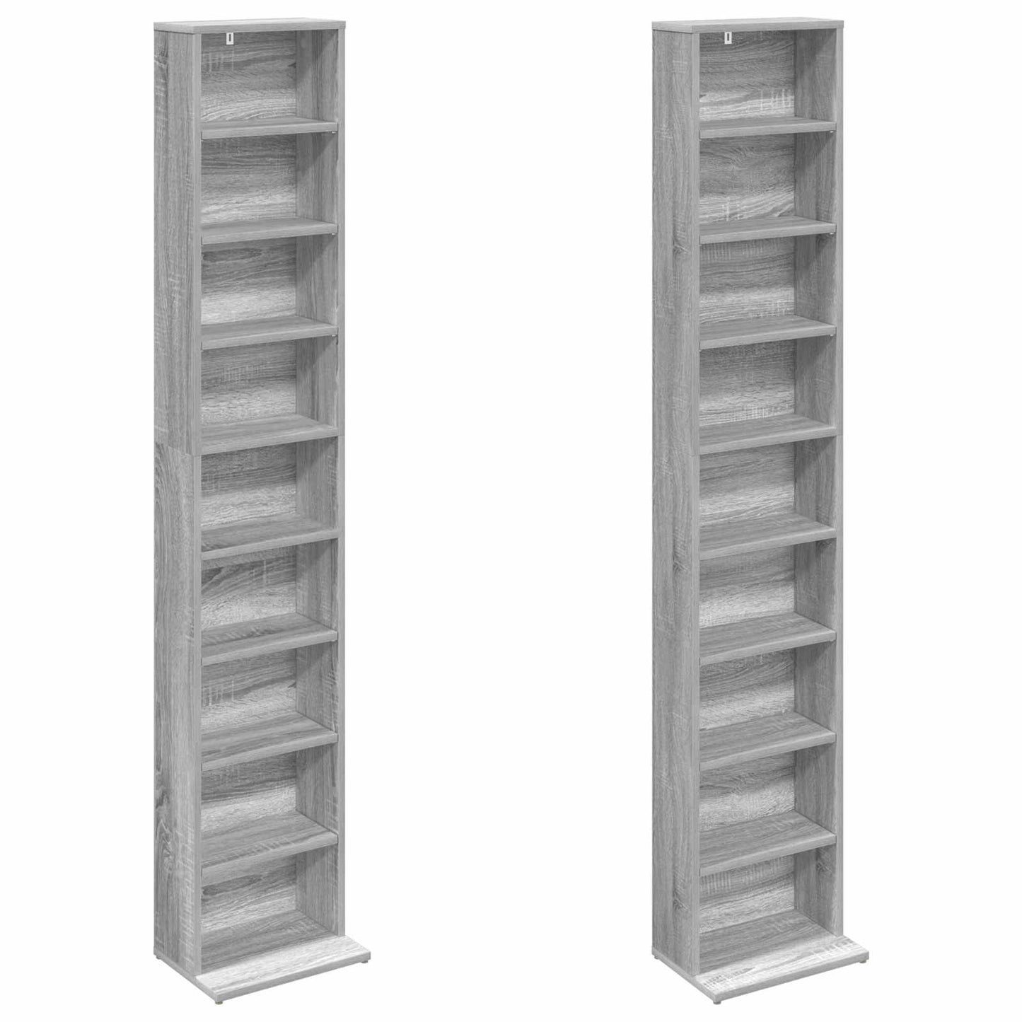 CD Cabinet 2 pcs Grey Sonoma 33 x 23.5 x 175 cm Engineered Wood