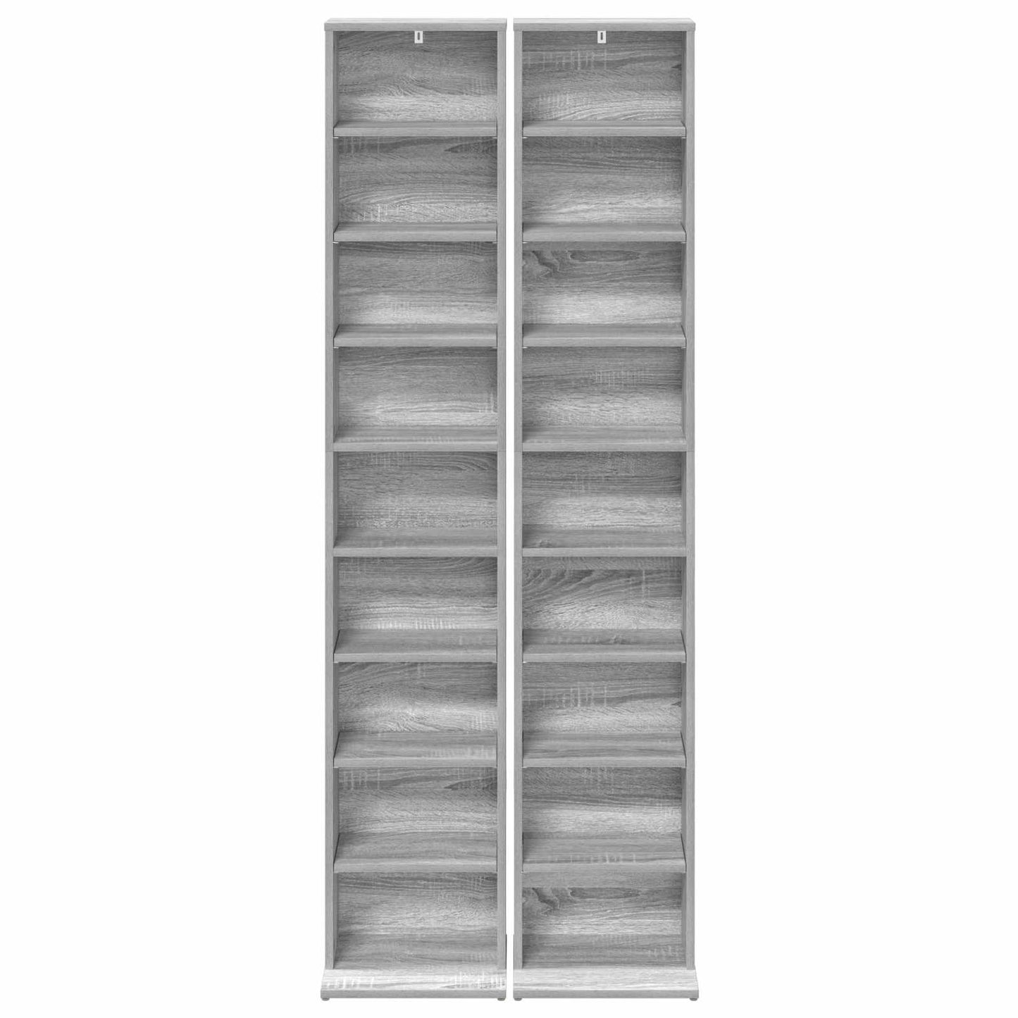 CD Cabinet 2 pcs Grey Sonoma 33 x 23.5 x 175 cm Engineered Wood