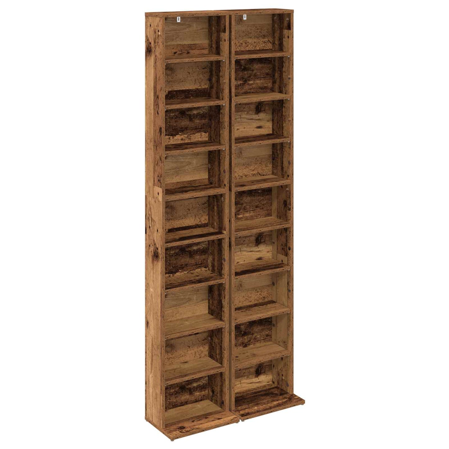 CD Cabinet 2 pcs Old Wood 33 x 23.5 x 175 cm Engineered Wood