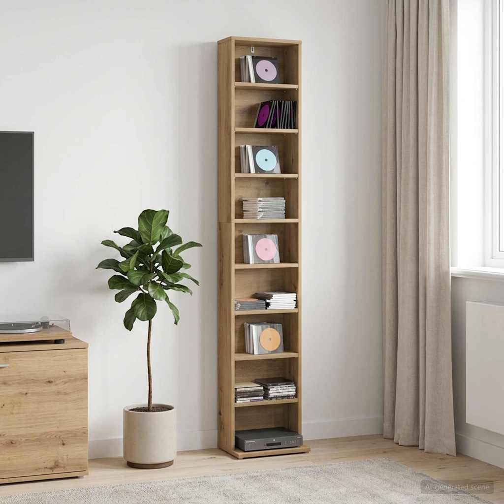 CD Cabinet Artisan Oak 33 x 23.5 x 175 cm Engineered Wood