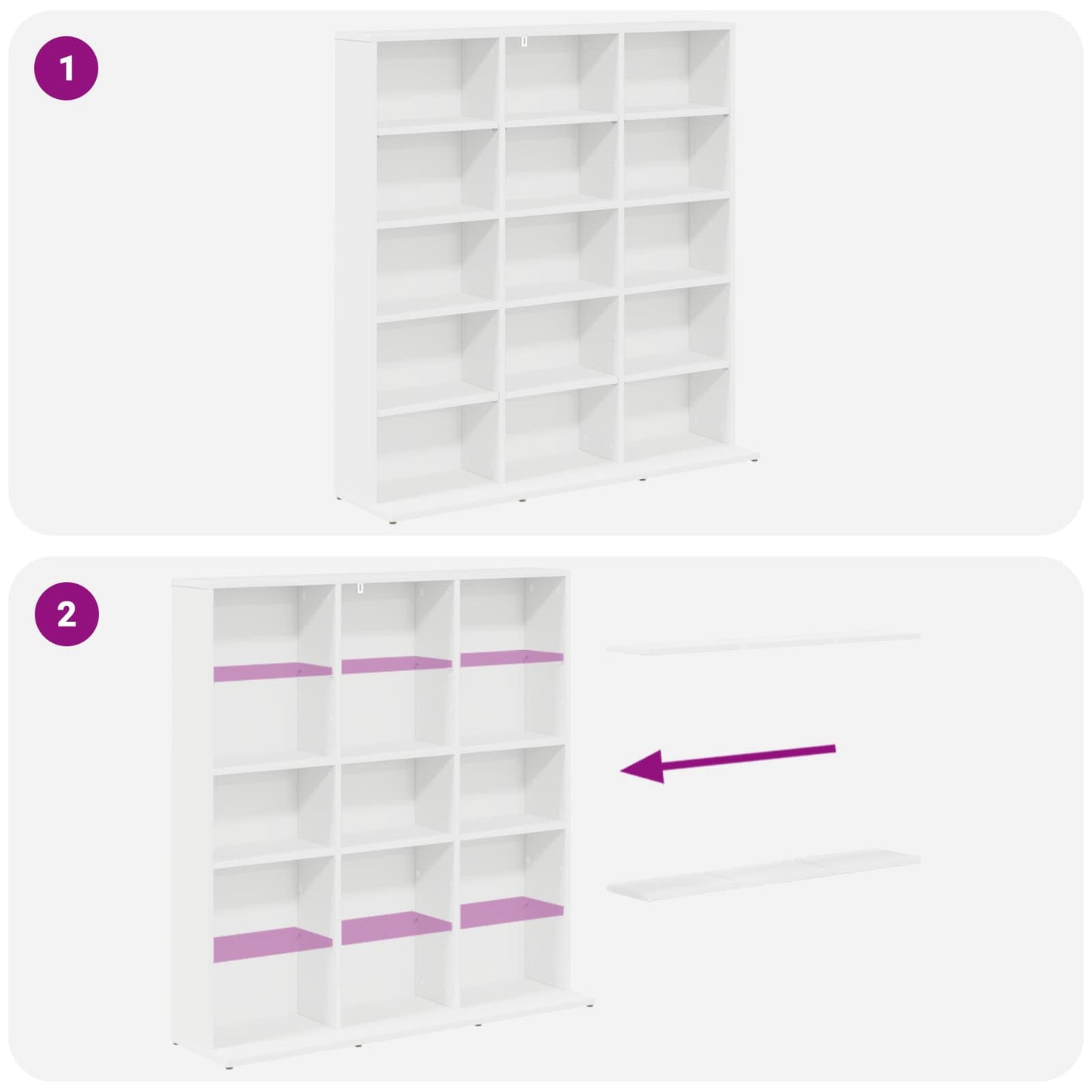 CD Cabinet White 96 x 23.5 x 97.5 cm Engineered Wood