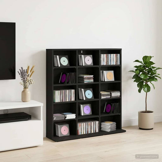 CD Cabinet Black Oak 96 x 23.5 x 97.5 cm Engineered Wood