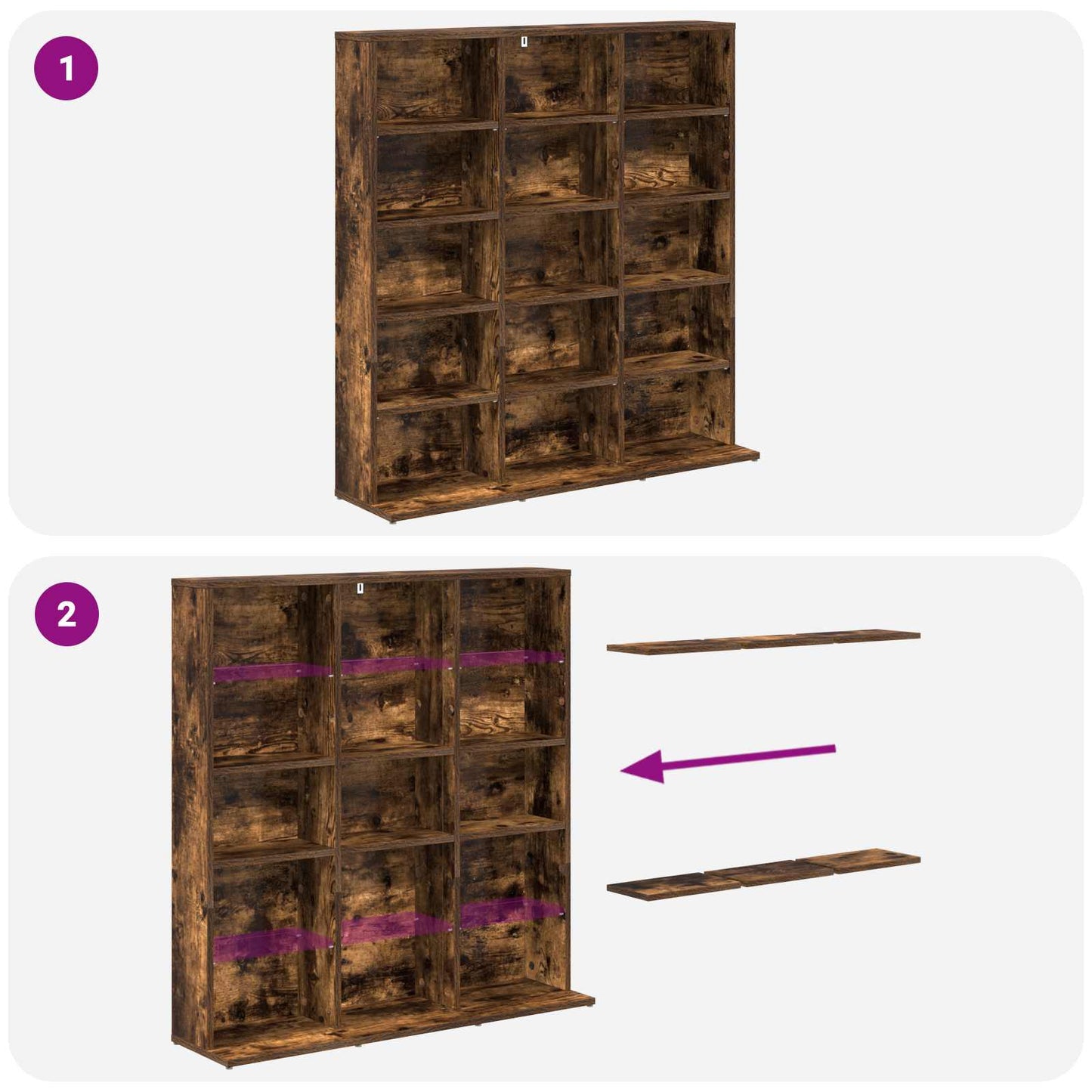 CD Cabinet Smoked Oak 96 x 23.5 x 97.5 cm Engineered Wood