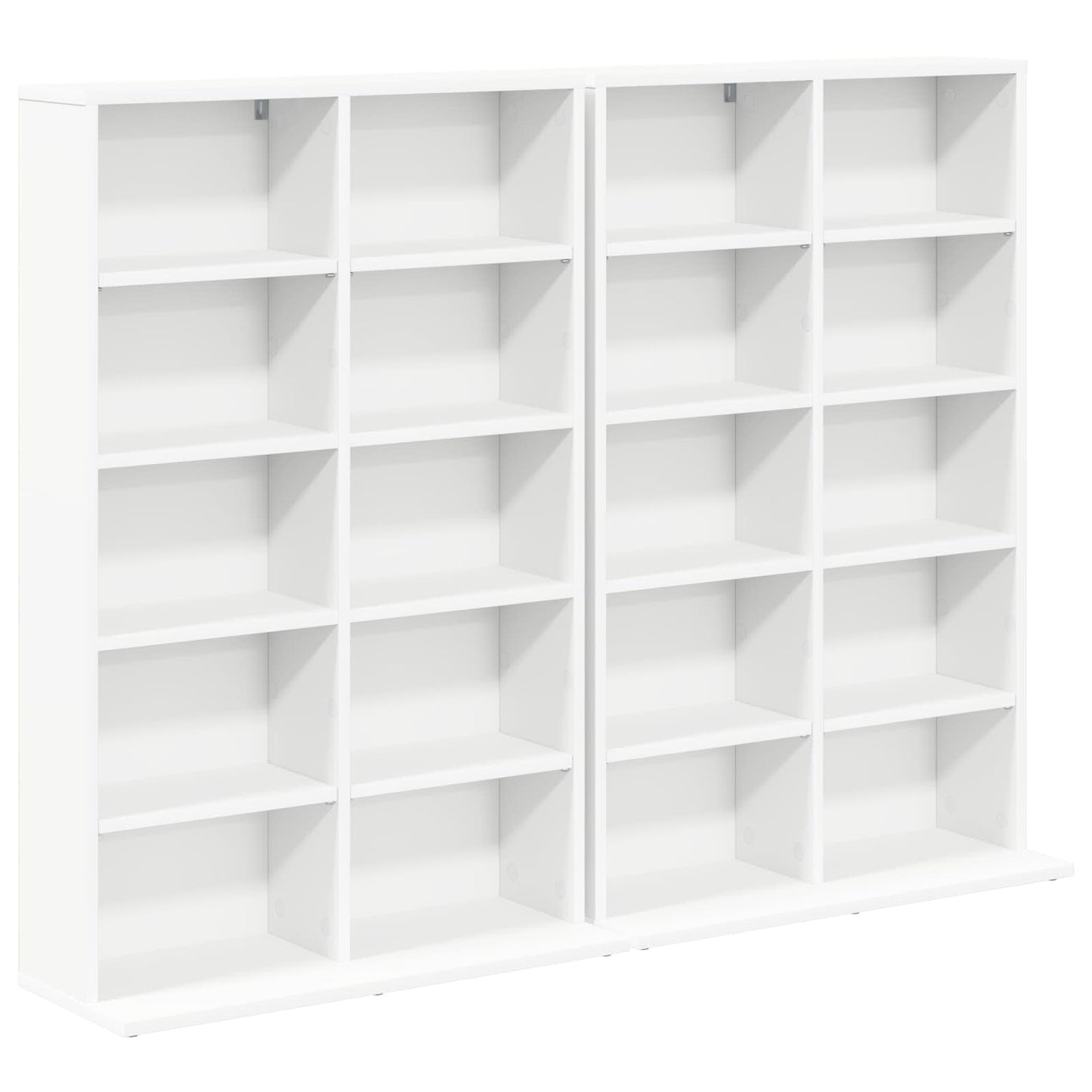 CD Cabinet 2 pcs White 65 x 23.5 x 97.5 cm Engineered Wood