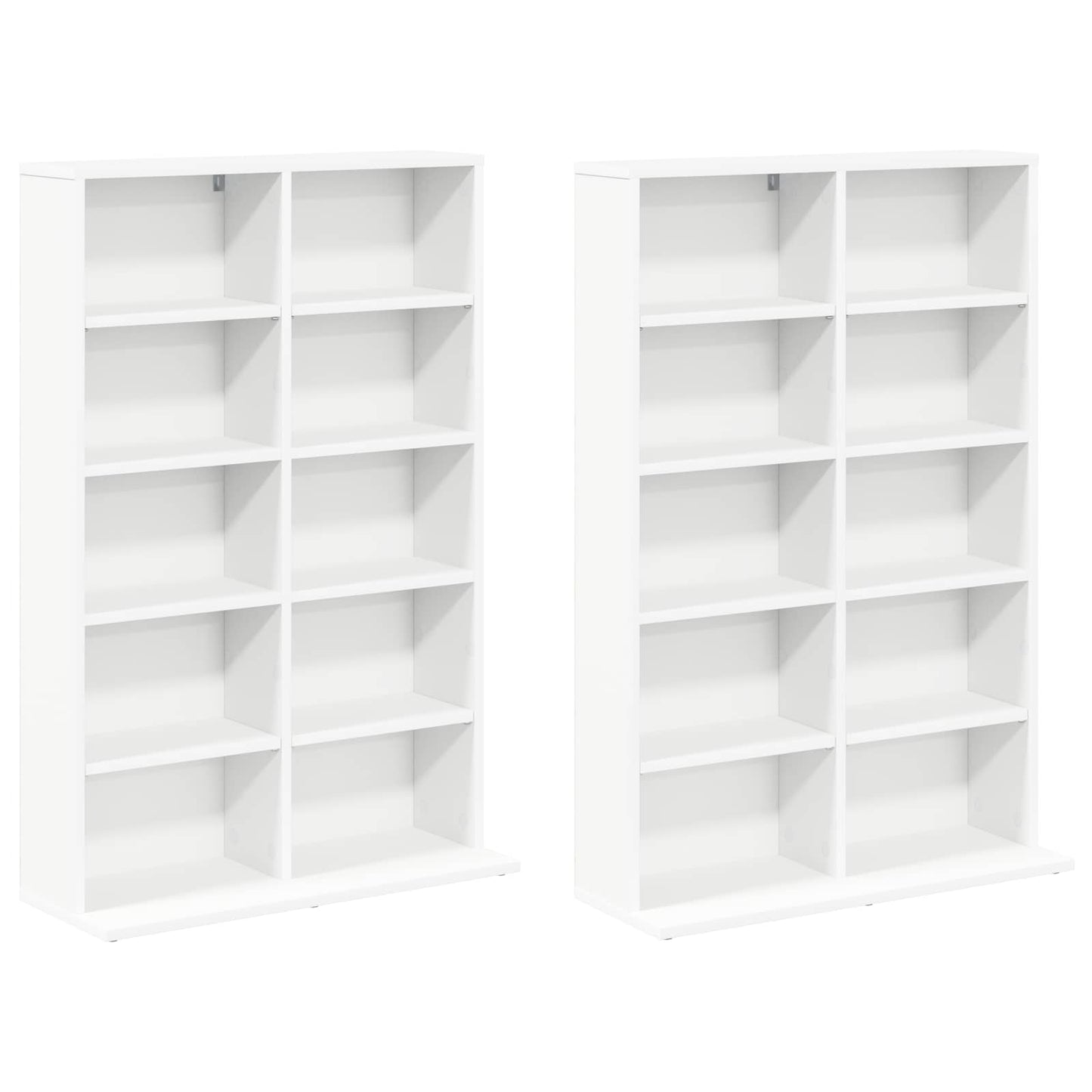 CD Cabinet 2 pcs White 65 x 23.5 x 97.5 cm Engineered Wood