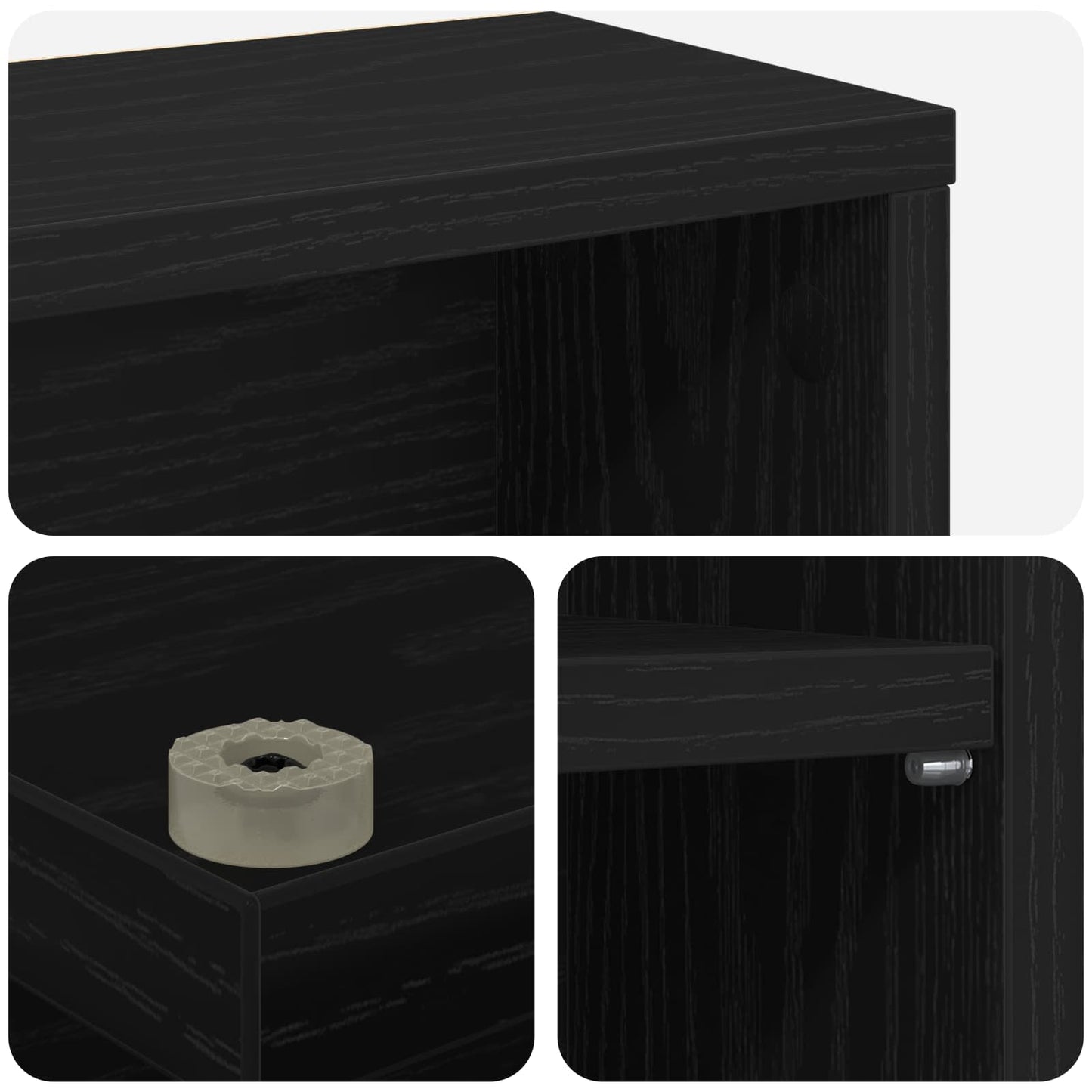 CD Cabinet 2 pcs Black Oak 65 x 23.5 x 97.5 cm Engineered Wood