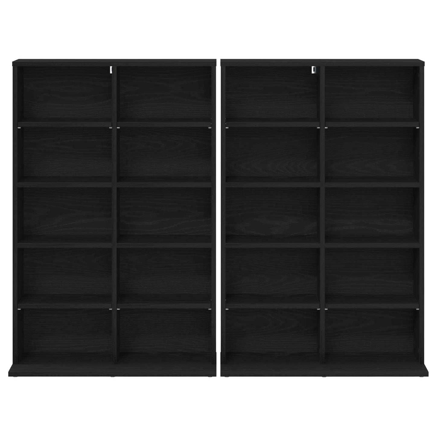 CD Cabinet 2 pcs Black Oak 65 x 23.5 x 97.5 cm Engineered Wood
