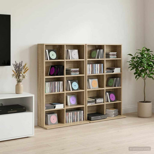 CD Cabinet 2 pcs Sonoma Oak 65 x 23.5 x 97.5 cm Engineered Wood