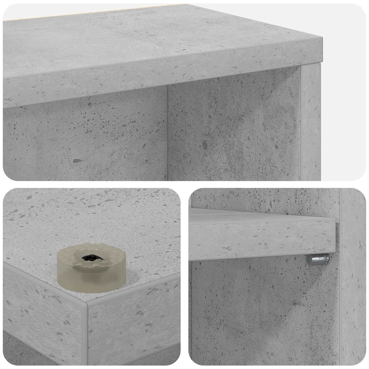 CD Cabinet Concrete Grey 65 x 23.5 x 97.5 cm Engineered Wood