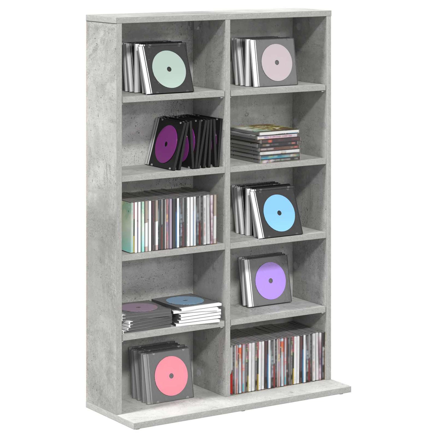 CD Cabinet Concrete Grey 65 x 23.5 x 97.5 cm Engineered Wood