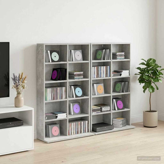 CD Cabinet 2 pcs Concrete Grey 65 x 23.5 x 97.5 cm