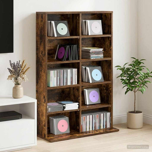 CD Cabinet Smoked Oak 65 x 23.5 x 97.5 cm Engineered Wood