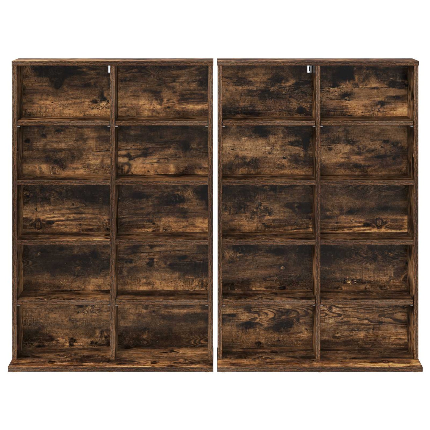 CD Cabinet 2 pcs Smoked Oak 65 x 23.5 x 97.5 cm Engineered Wood
