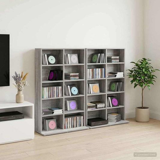 CD Cabinet 2 pcs Grey Sonoma 65 x 23.5 x 97.5 cm