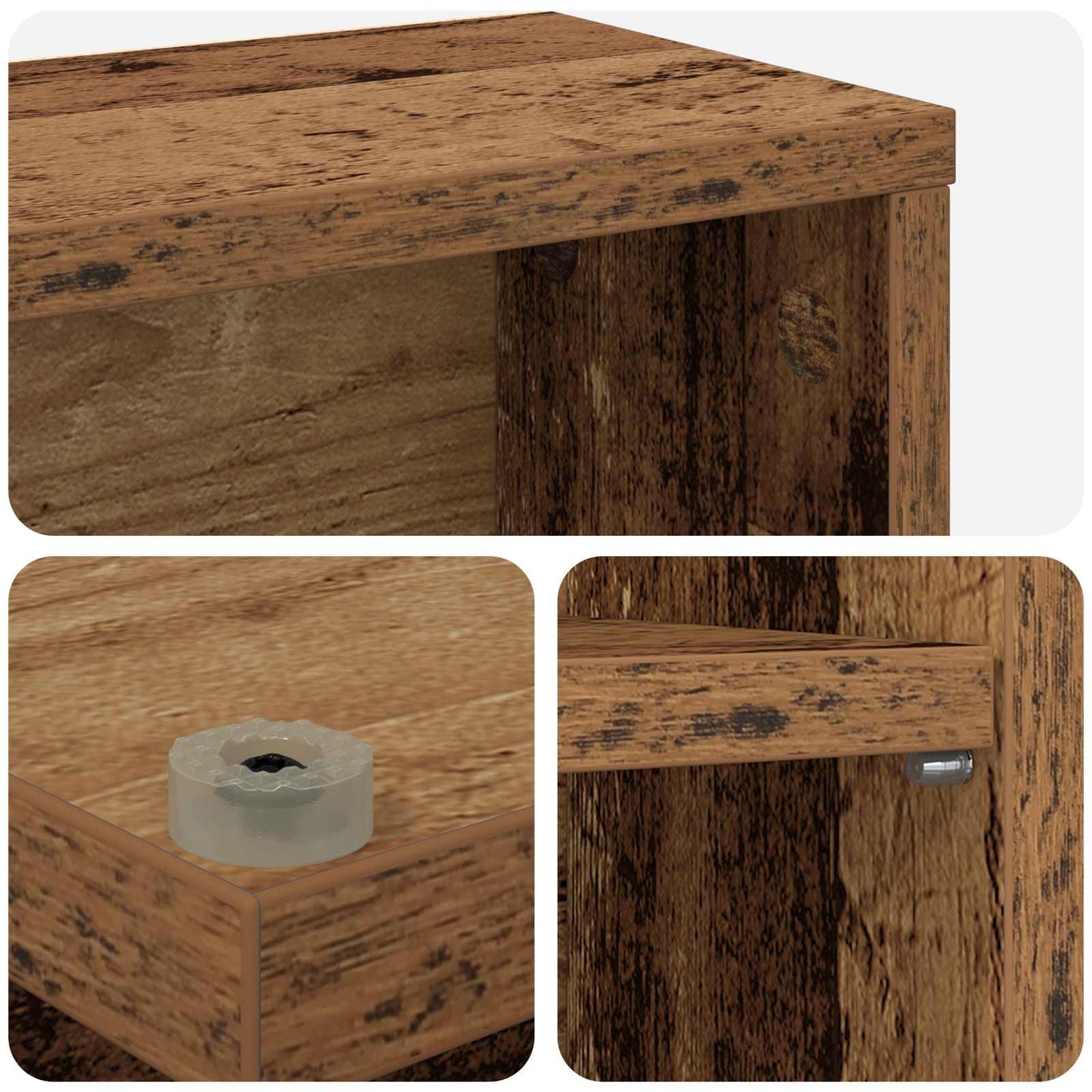CD Cabinet Old Wood 65 x 23.5 x 97.5 cm Engineered Wood